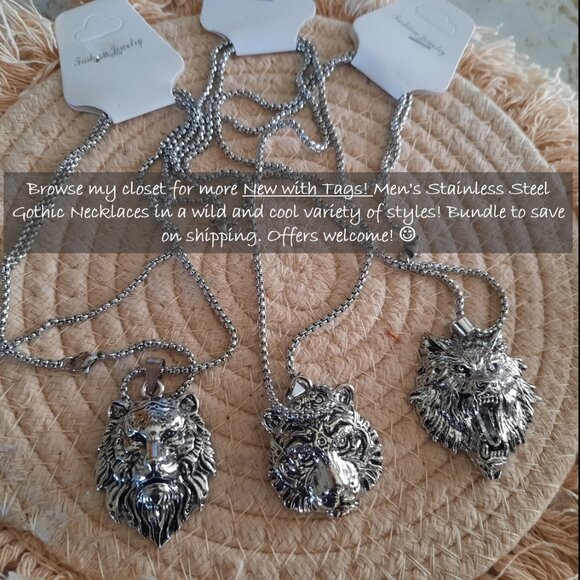 Dragon Pendant Gothic Pendant Necklace - Stainless Steel, NEW! - Picture 12 of 14